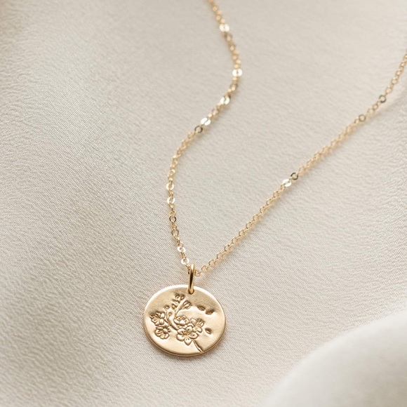 Cherry Blossom March Flower Japanese Necklace